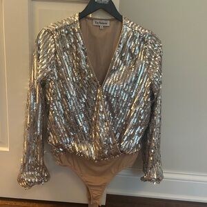 En Saison Beige Sequin Dress